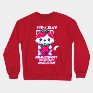 kitty bliss strawberry Crewneck Sweatshirt